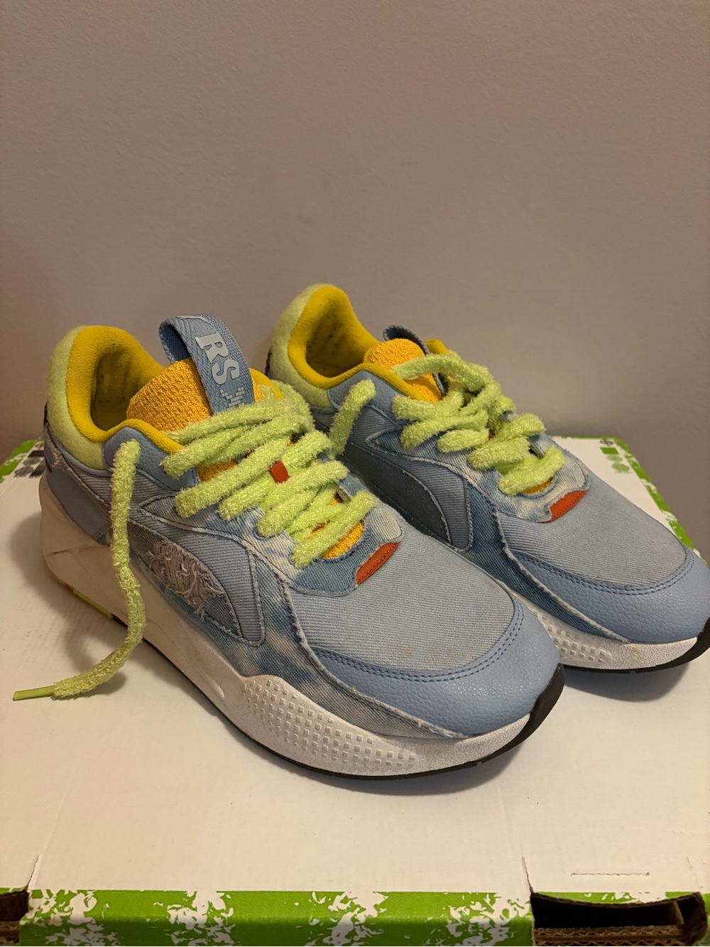 Men’s Puma Light Blue and Yellow Athletic Sneakers